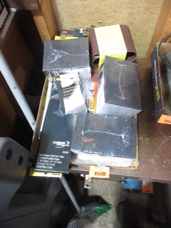 Group of sanding supplies