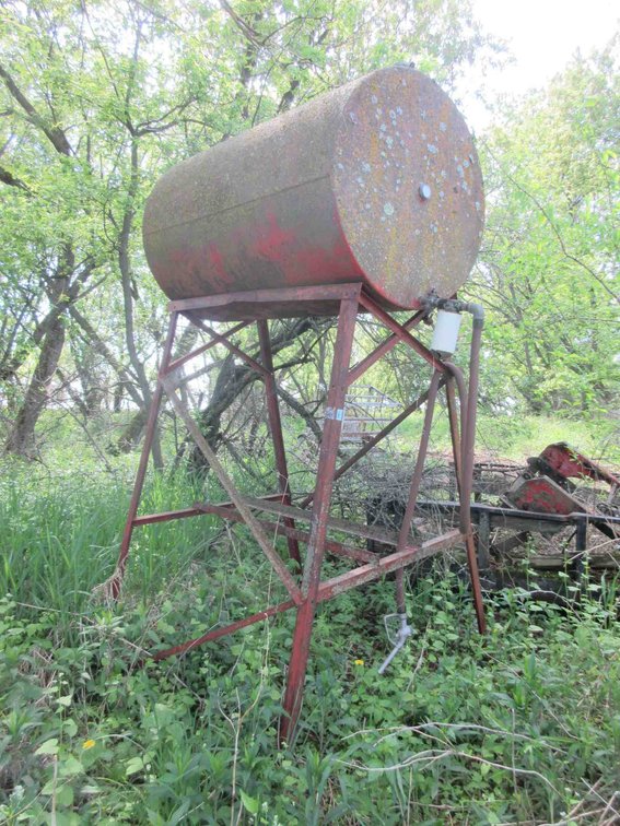 Fuel barrel on steel stand