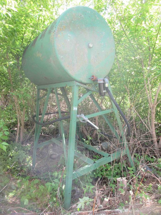 Fuel barrel on steel stand