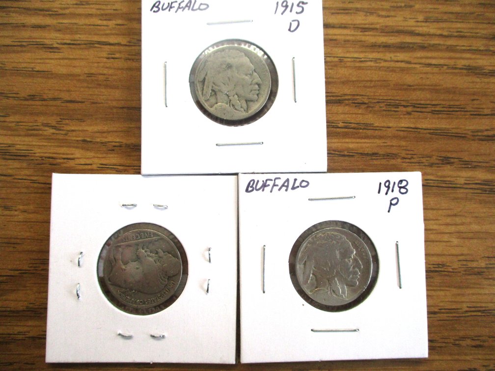 (3) Buffalo nickels