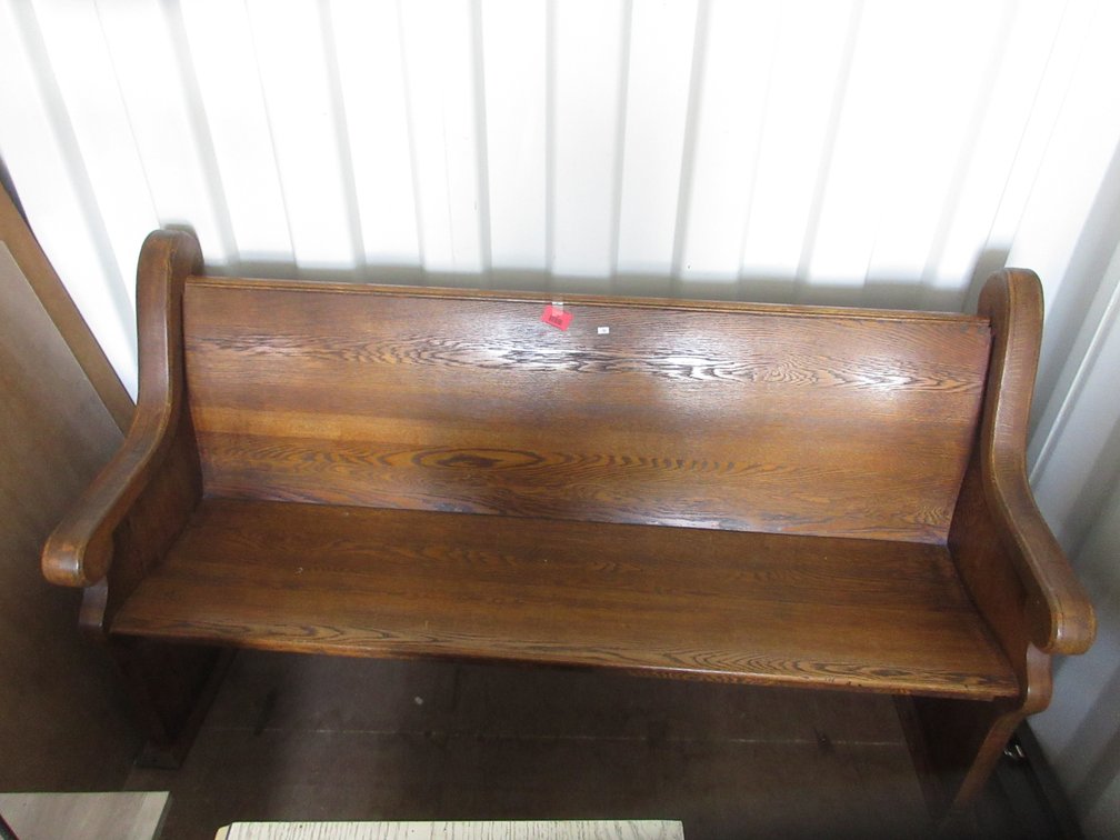 Antique oak church pew