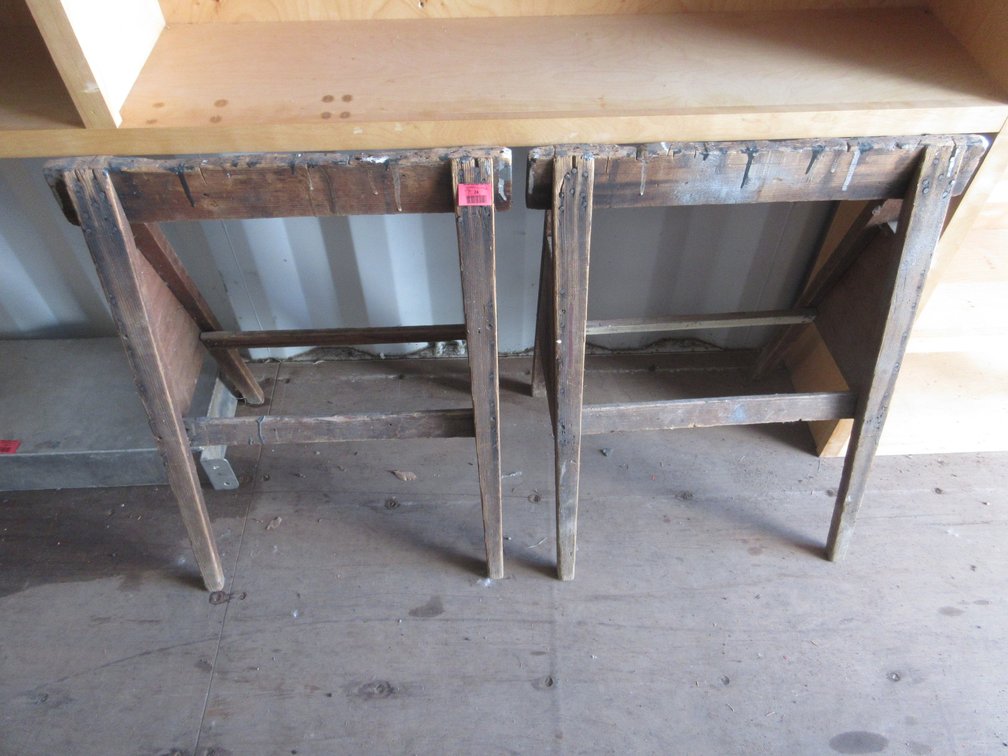 Pair of wood saw horses