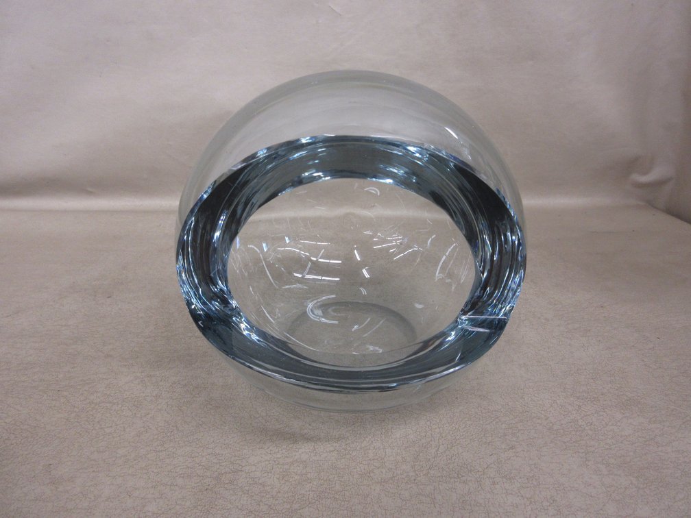 Chunky clear glass orb paperweight