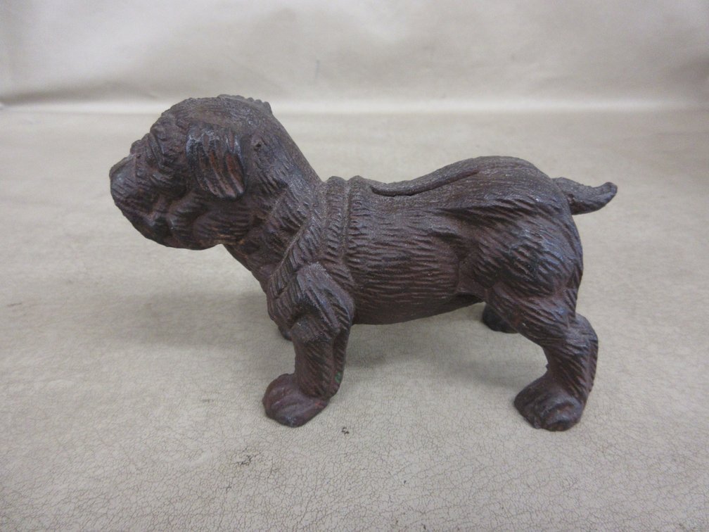 Cast iron 2 piece Bulldog bank