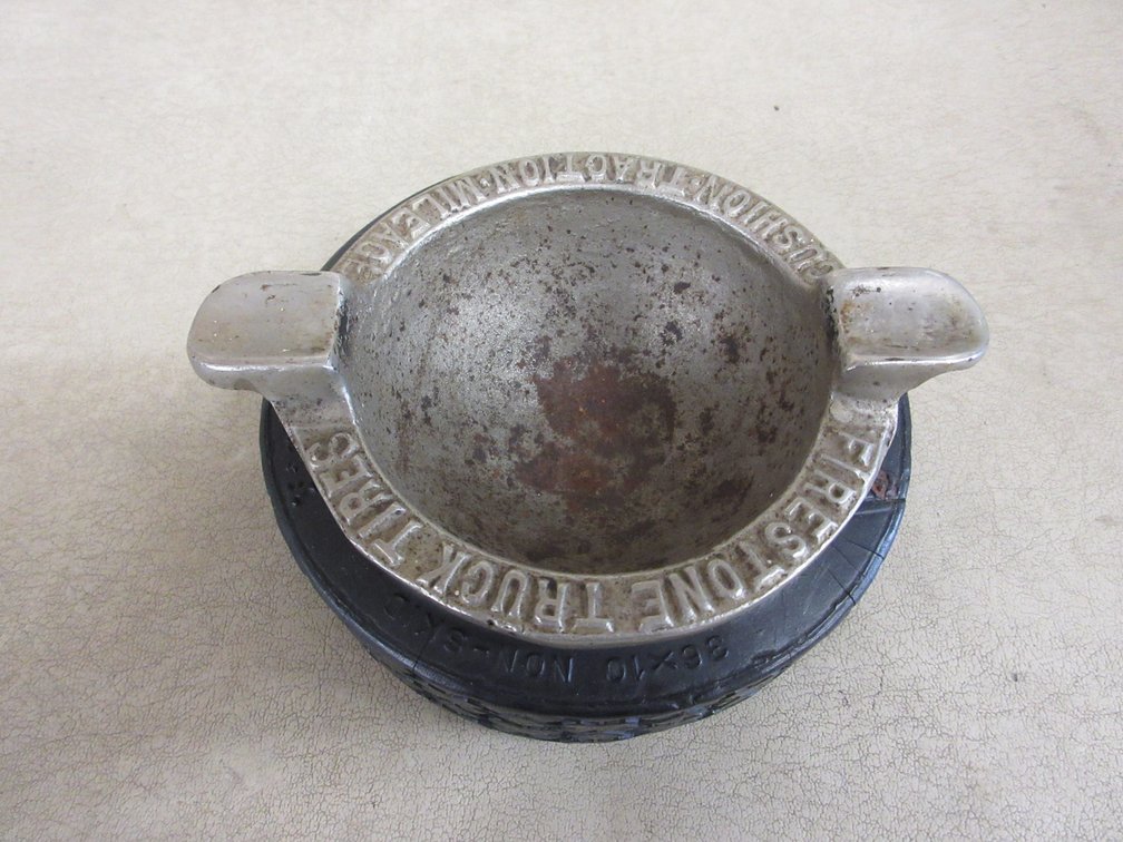 Firestone Truck Tires tire ashtray with cast iron liner