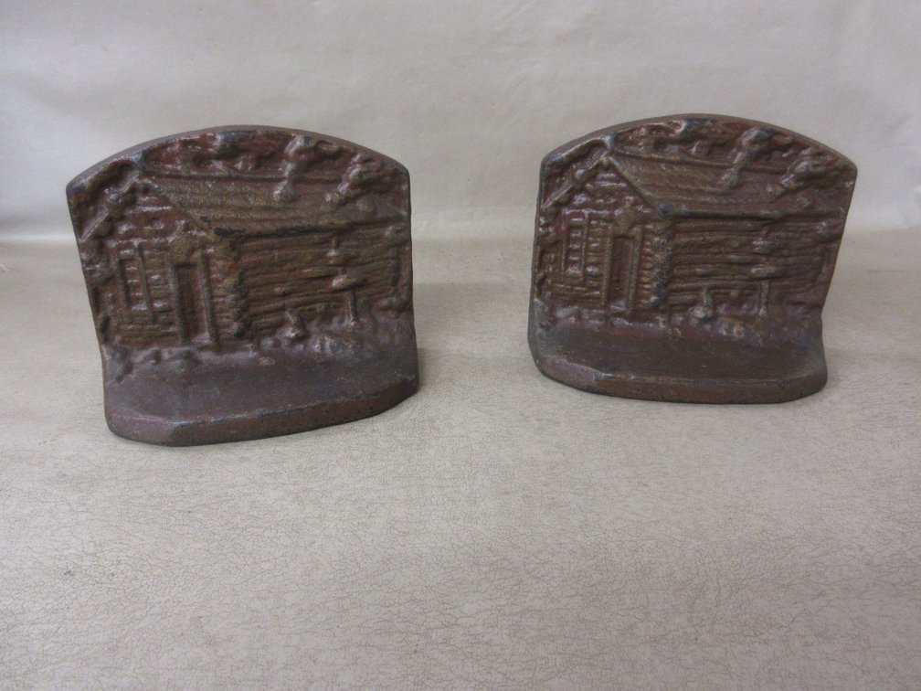 Pair of cast metal bookends