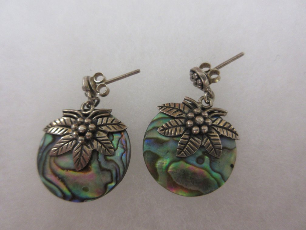 Pair of abalone pierced earrings