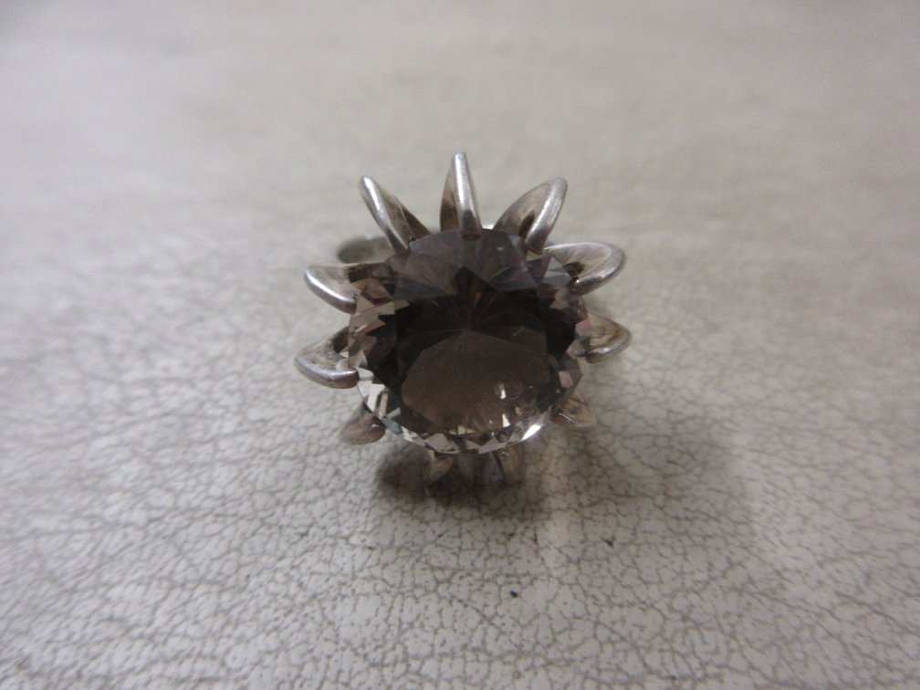 Signed Jayco .925 ring with light brown citrine stone