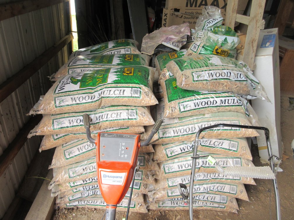 Approximately (54) bags of wood mulch