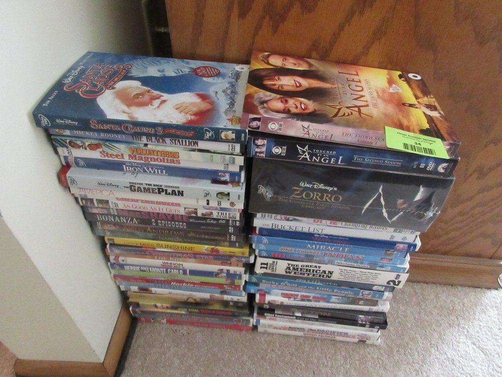 Group of DVDs