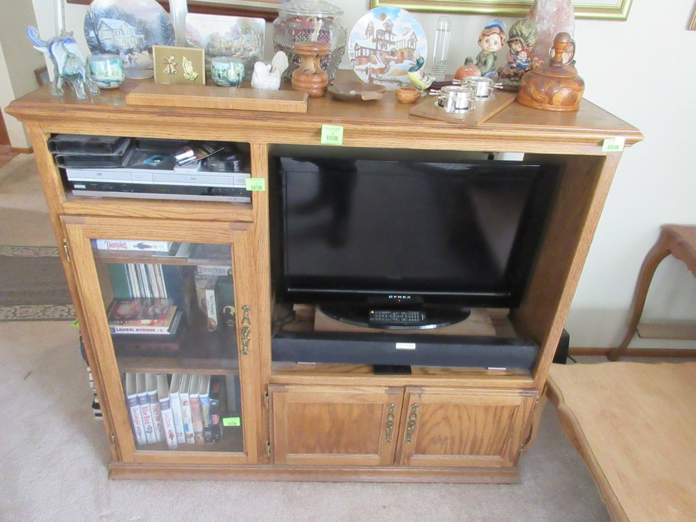 Oak entertainment center (remove after 2pm)