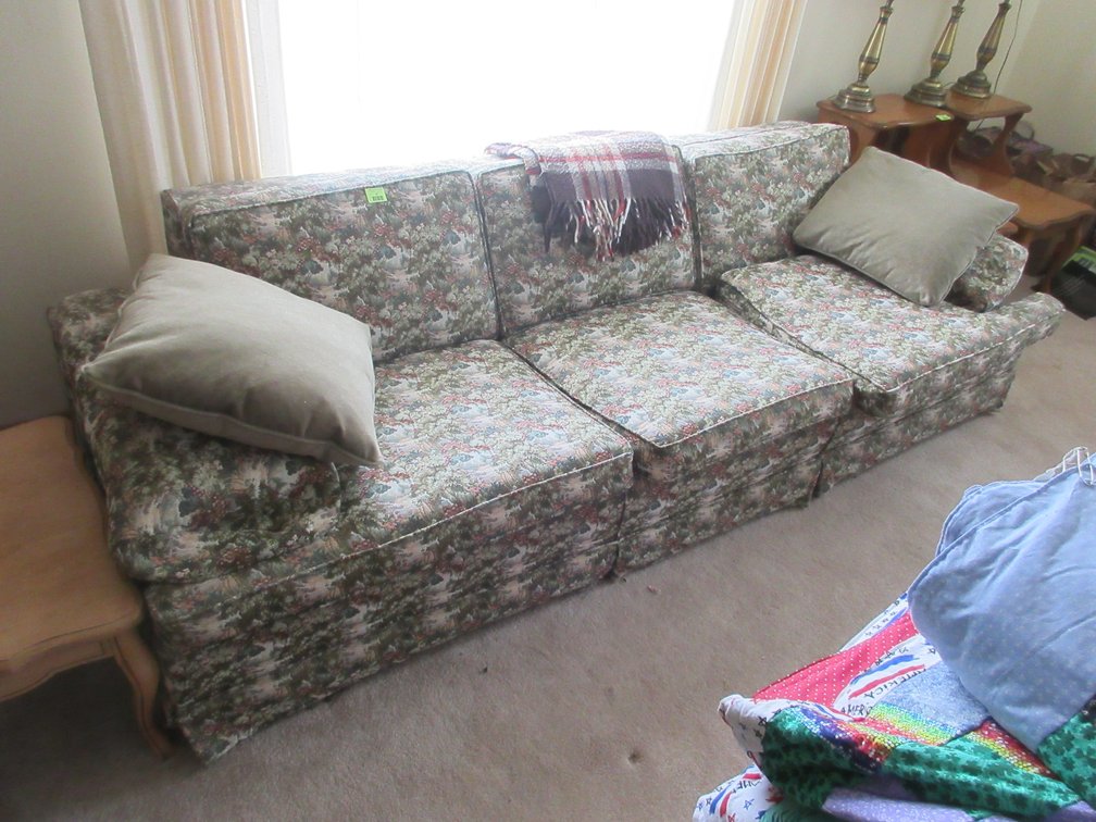 Custom Crafted sofa with throw pillows