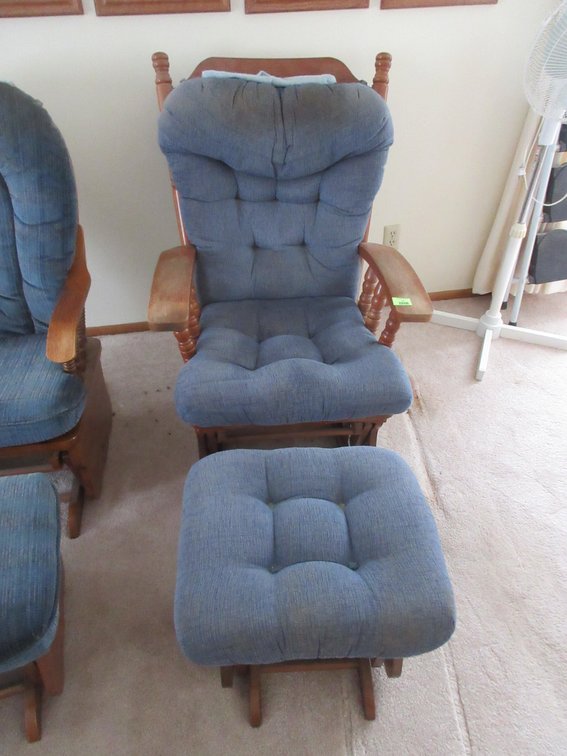 Wood glider rocker with ottoman