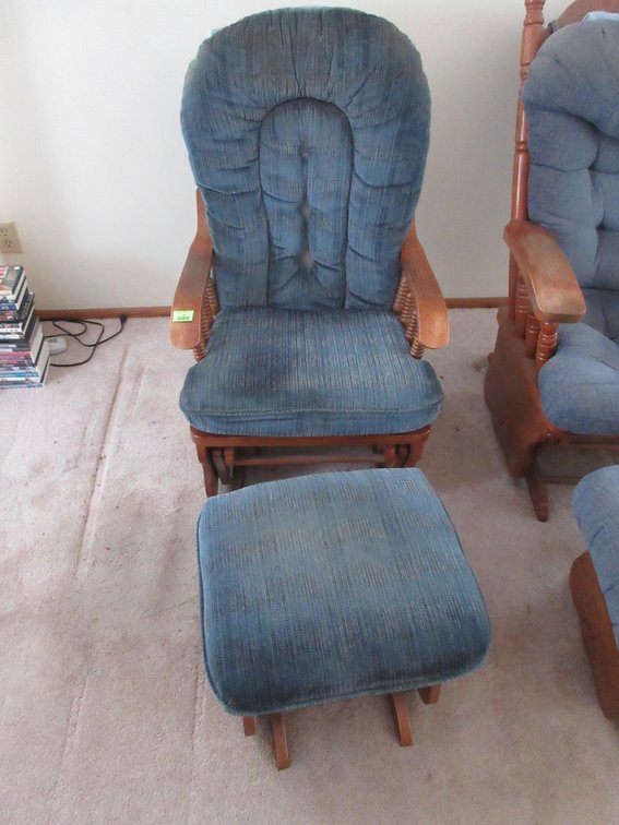 Wood glider rocker with ottoman
