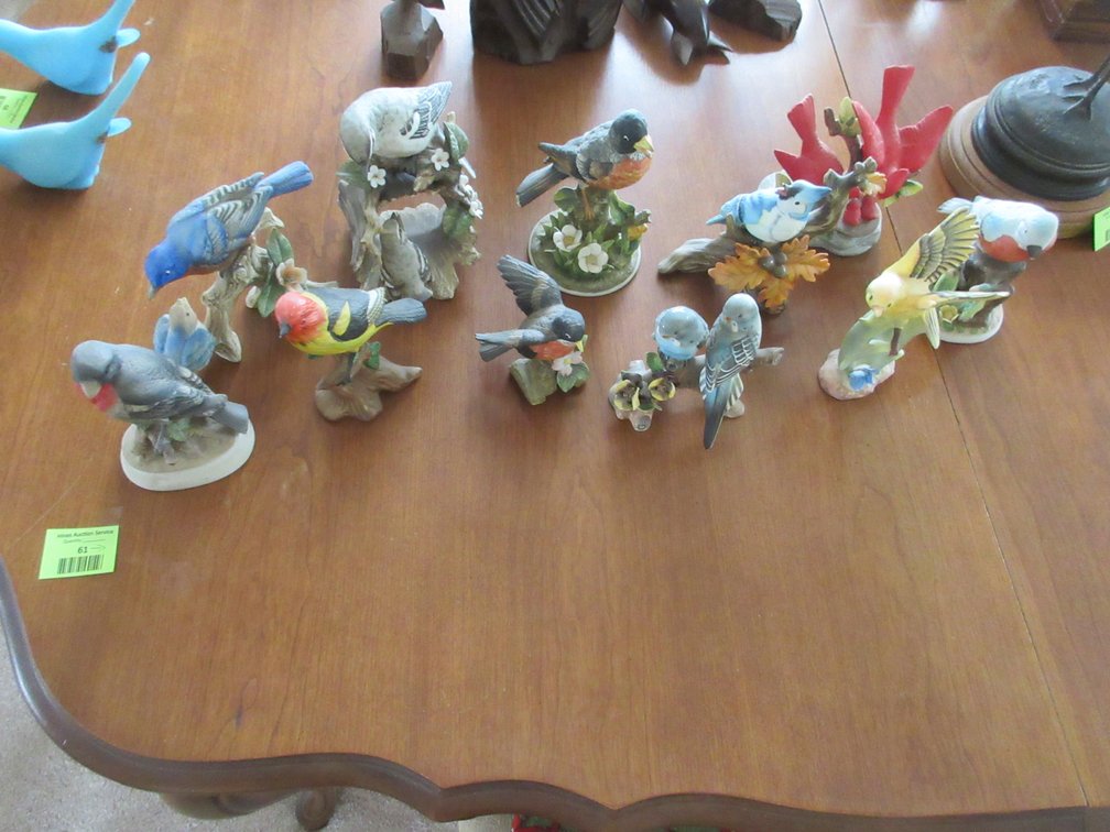 Group of porcelain bird figurines