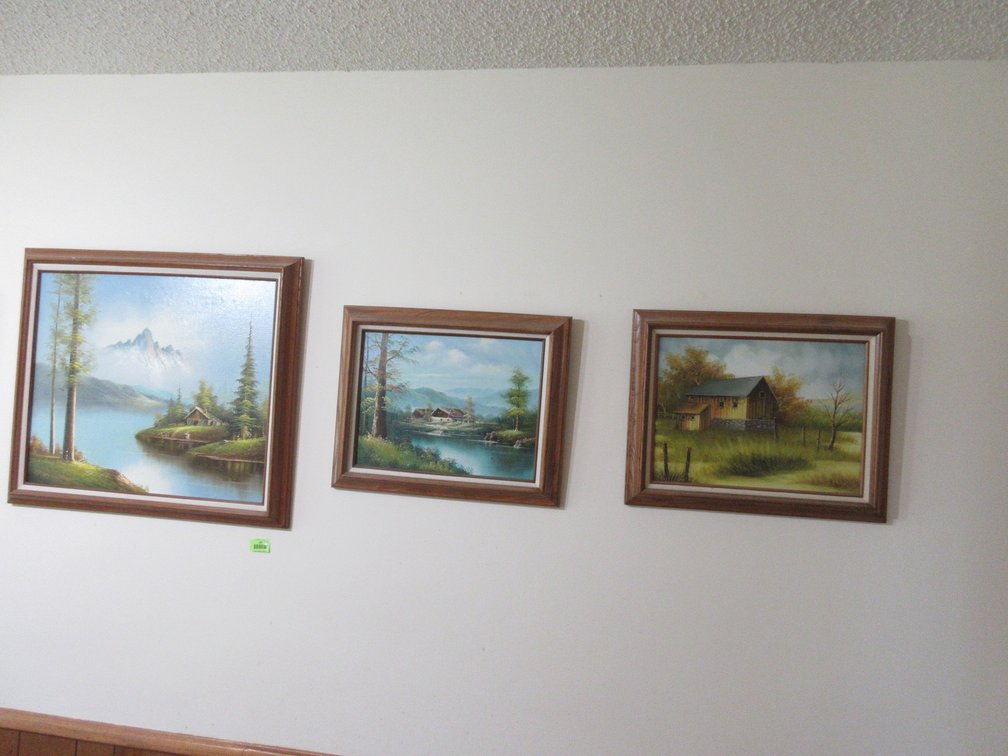 (3) Signed paintings on canvas in frames