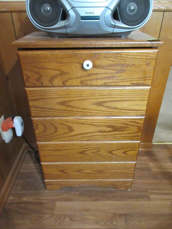 Oak tilt out kitchen garbage can