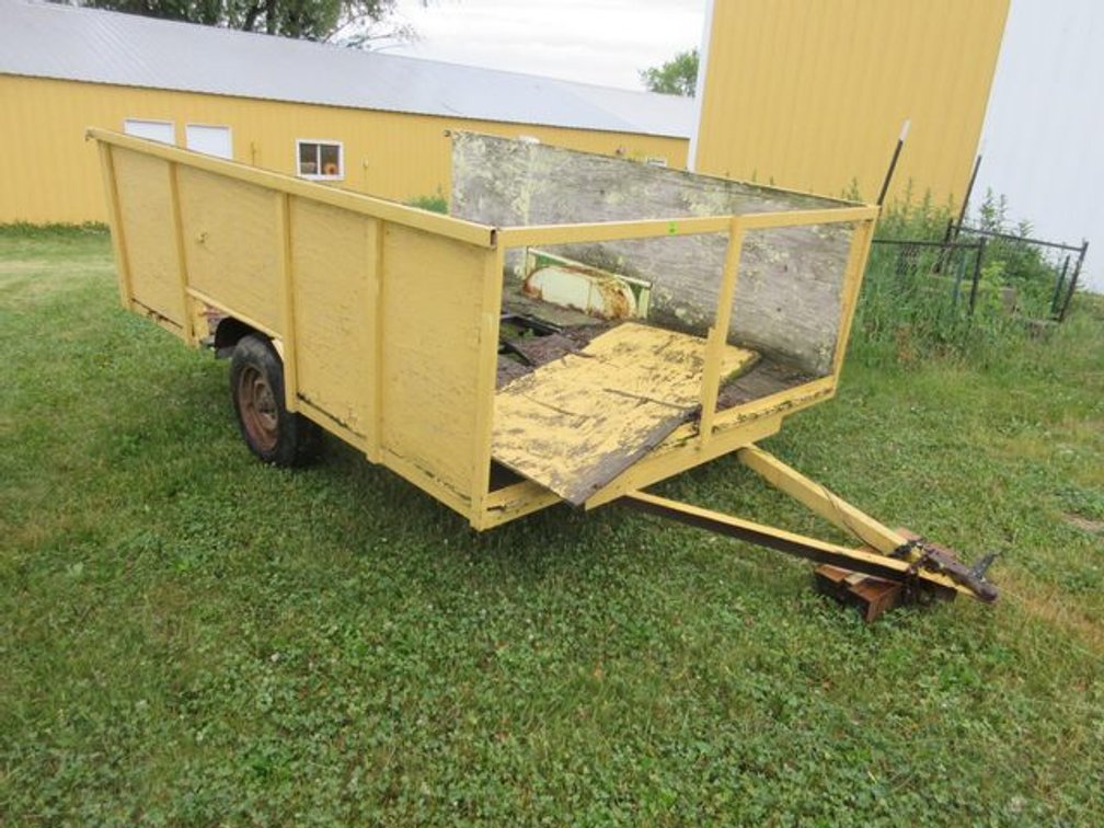 Homemade flat bed trailer with box (no title)