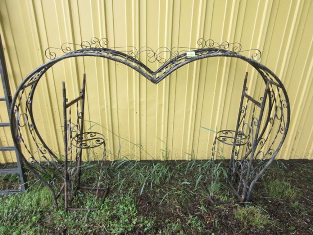 Metal garden arbor