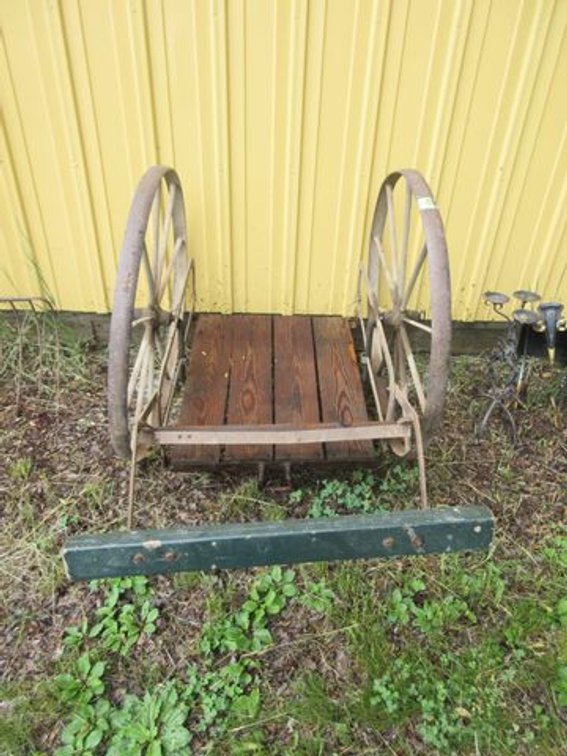 Antique milk can cart