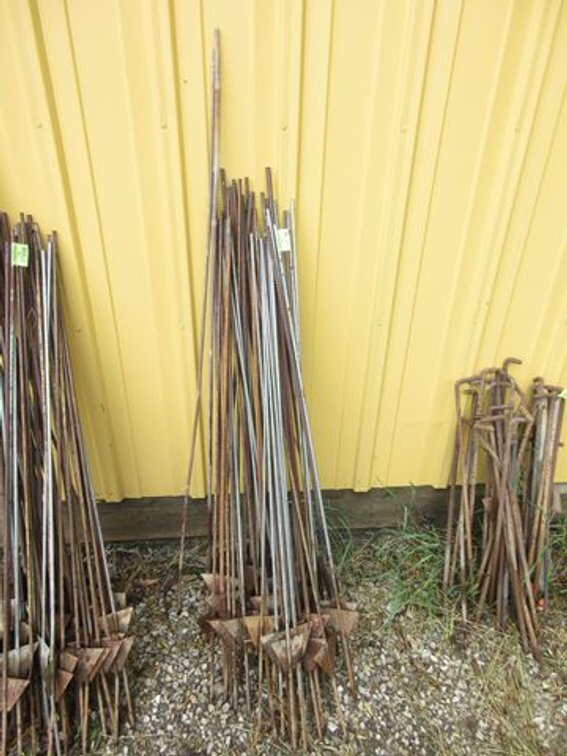 Group of metal electric fence posts