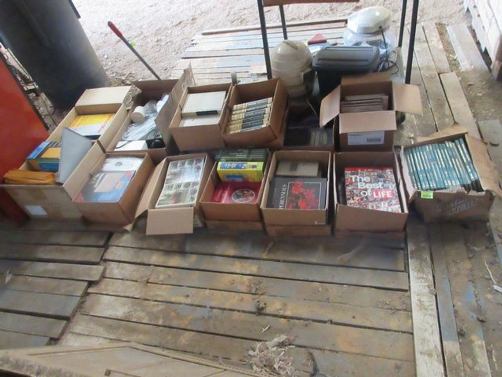 Group of books and office supplies