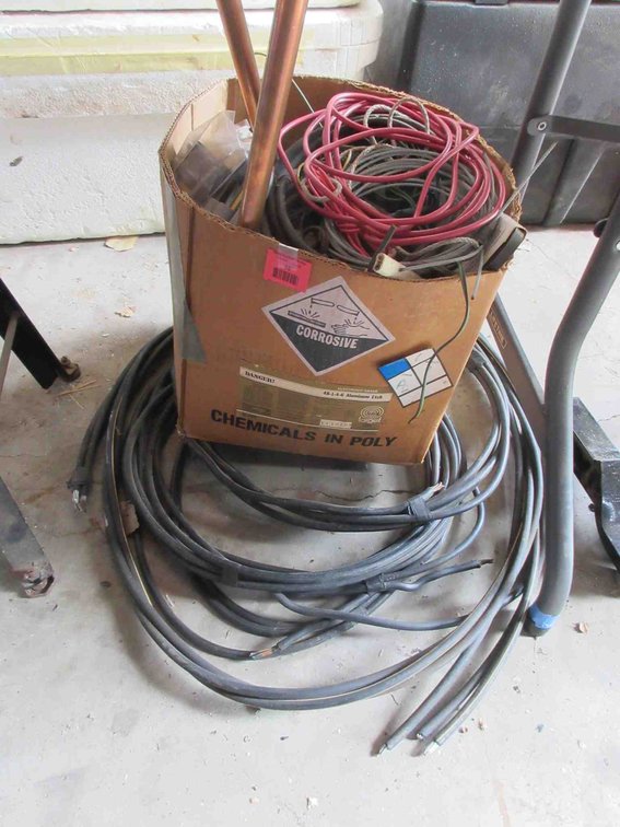 Group of copper wire and tubing