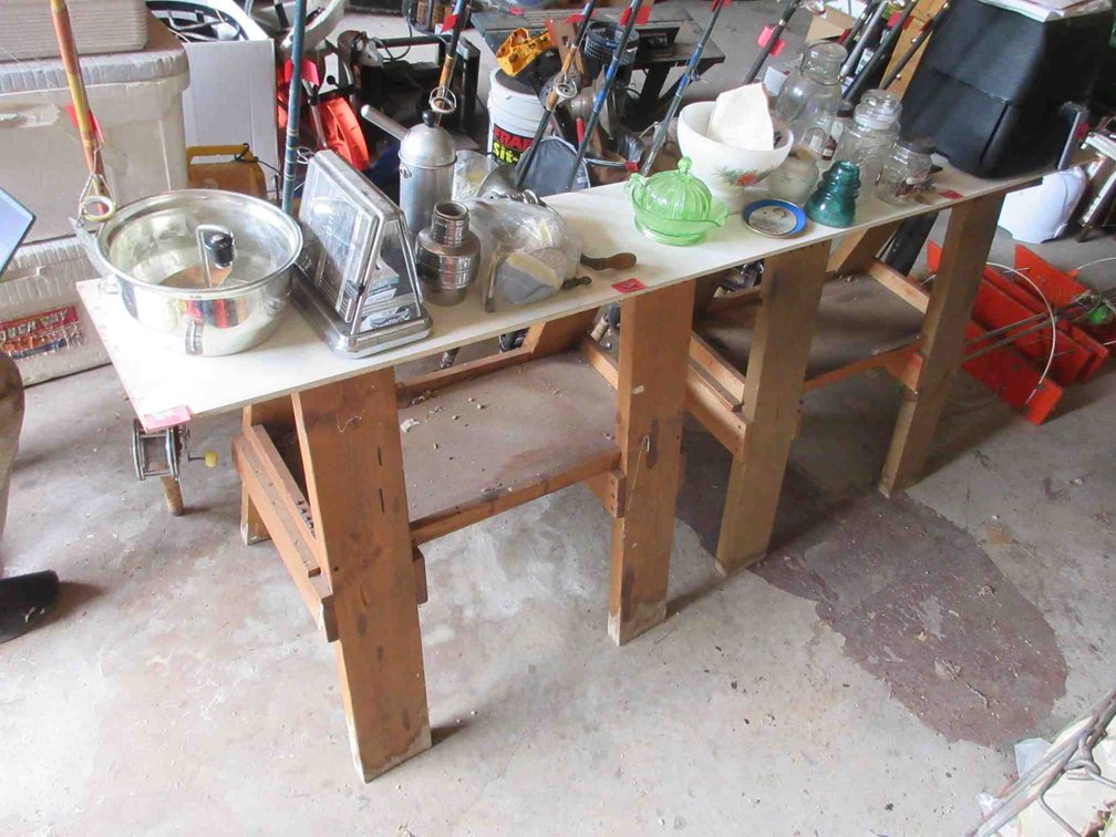 (2) Wood saw horses