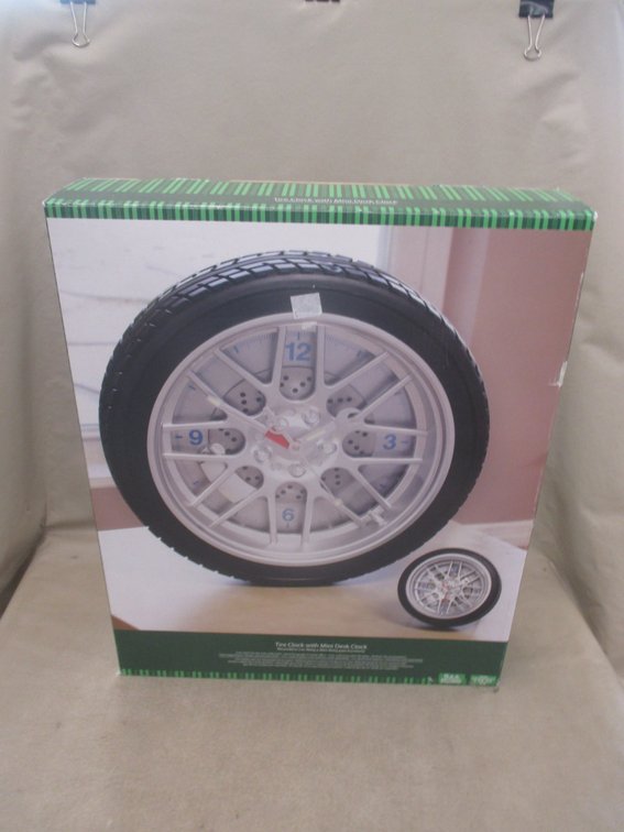 Tire Clock with Mini Deck Clock
