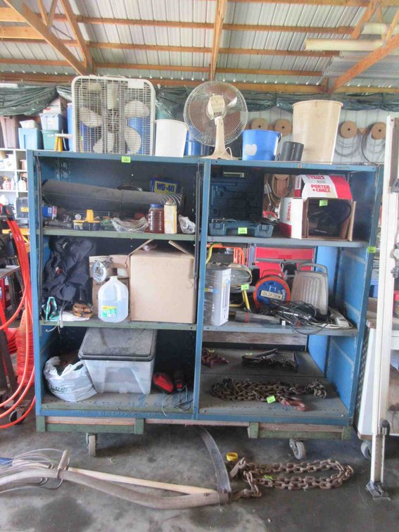 Heavy duty metal rolling shelf unit