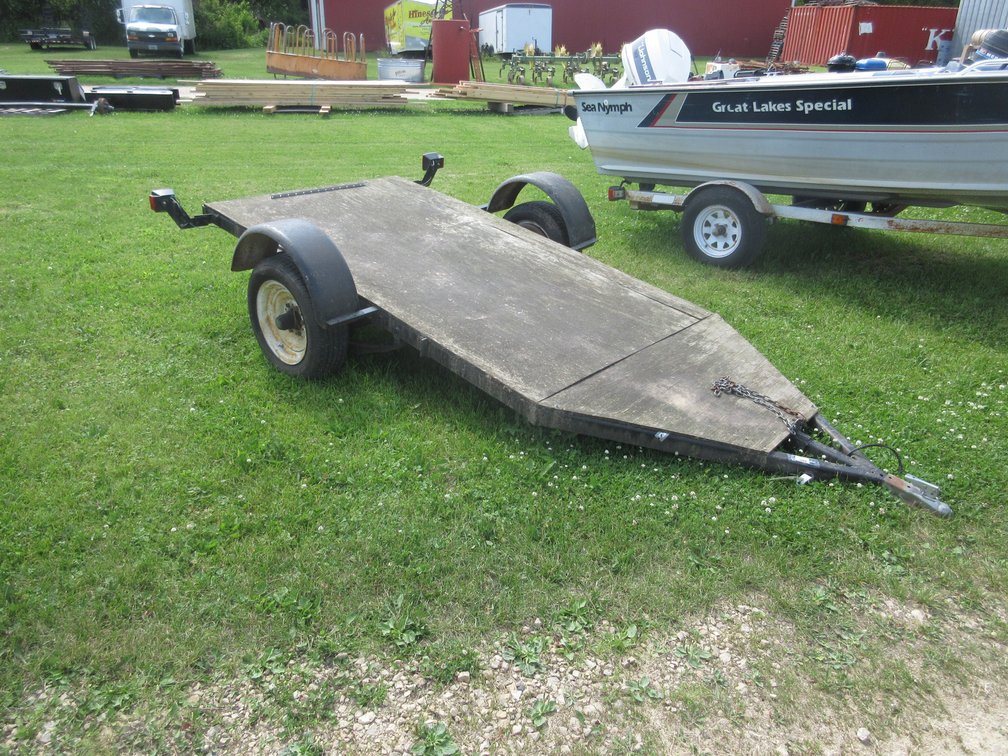 Flatbed Utility trailer with wood bed
