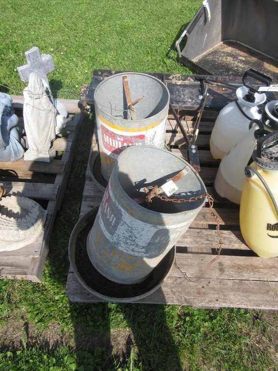 (2) Midland galvanized steel chicken feeders
