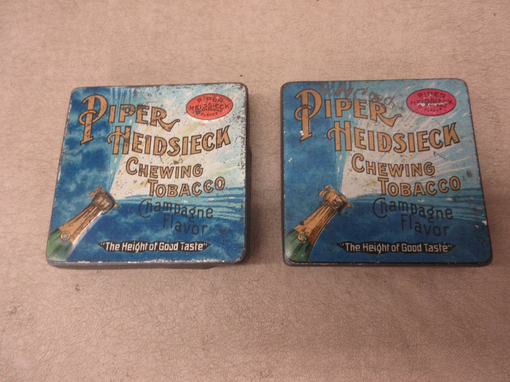 (2) Piper Heidsieck Chewin Tobacco tins