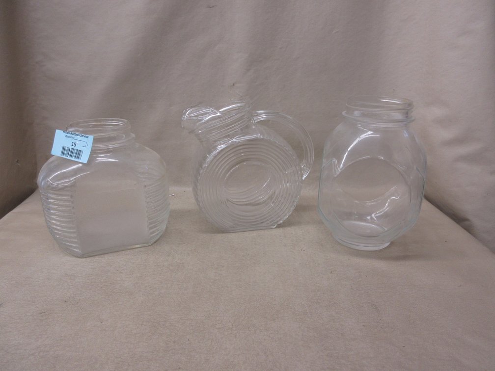 (3) Glass refrigerator jars