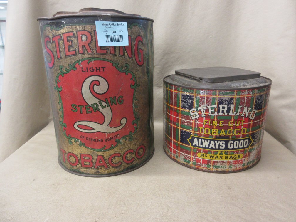 (2) Sterling Tobacco round tins