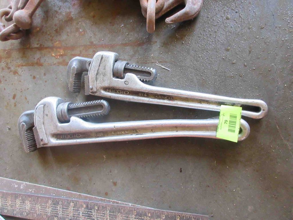 (2) Ridgid aluminum pipe wrenches