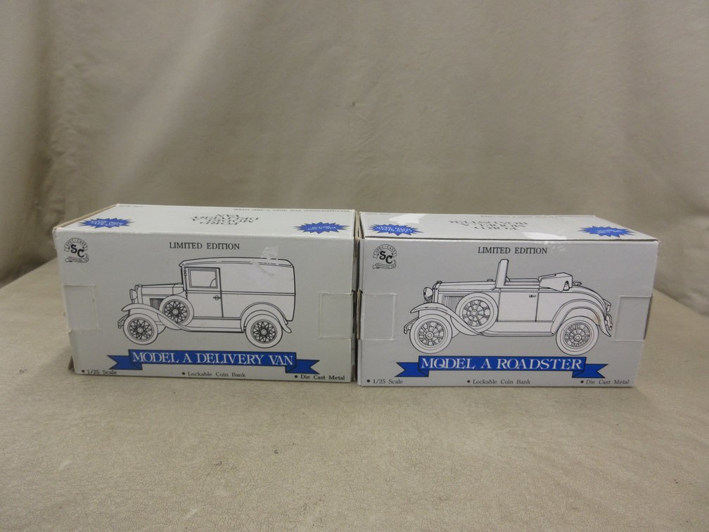 (2) Spec Cast collectibles die-cast truck banks, 1/25 scale