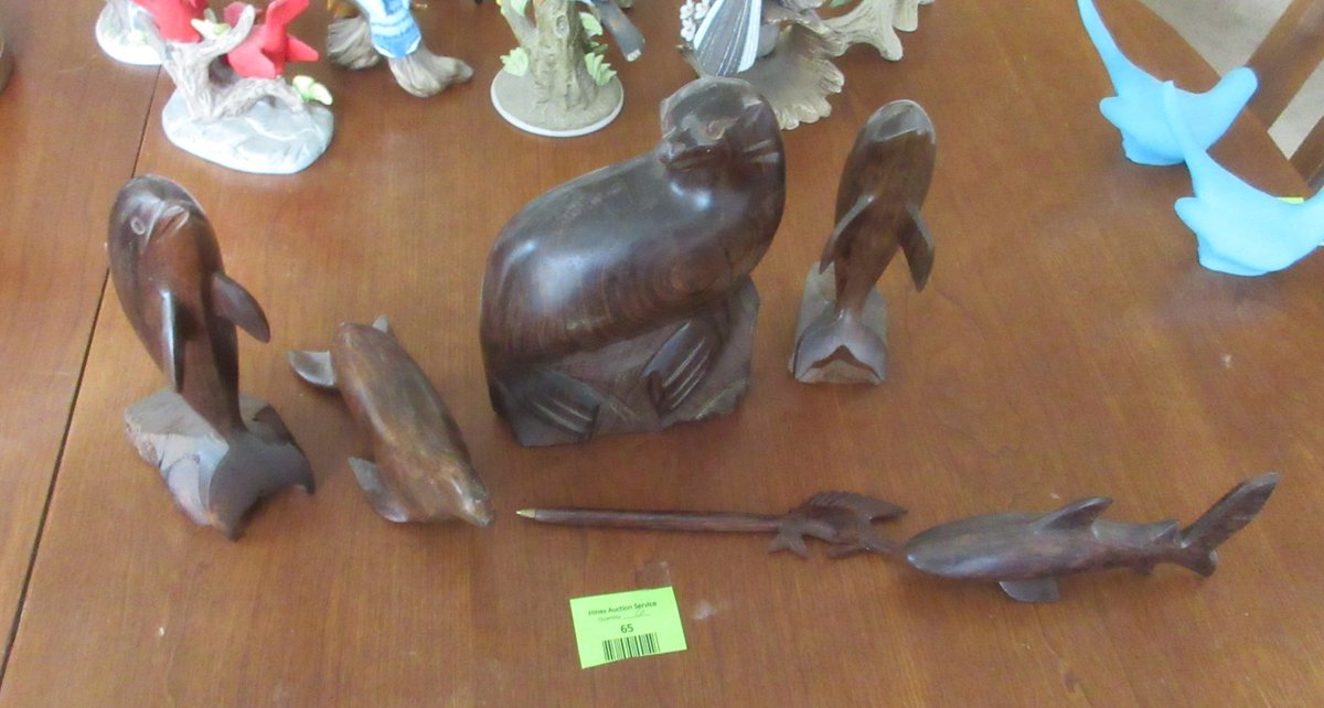 (6) Wood sea life animals