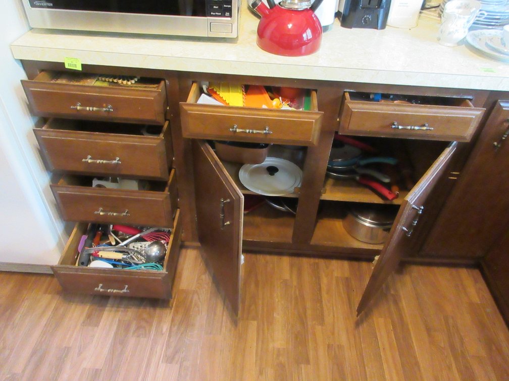 Contents of lower cabinets
