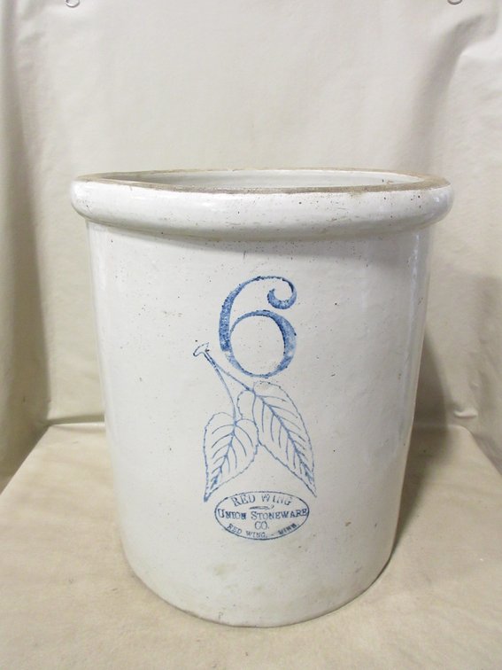 Red Wing Union Stoneware 6-gallon Birch Leaf crock
