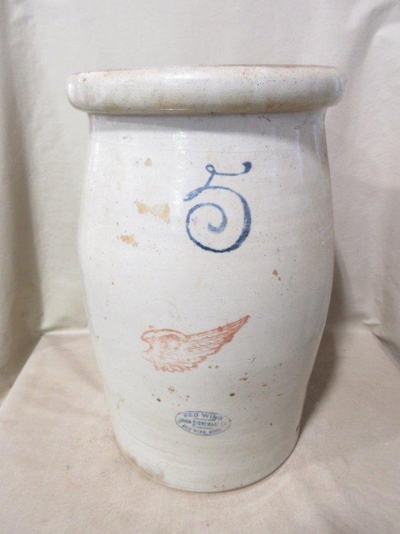 5-Gallon Red Wing Union Stoneware butter churn