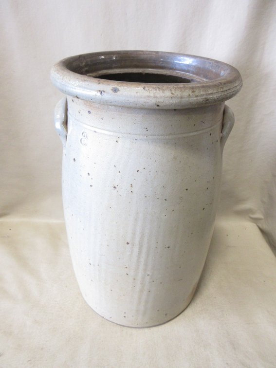 Salt-glazed stoneware butter churn