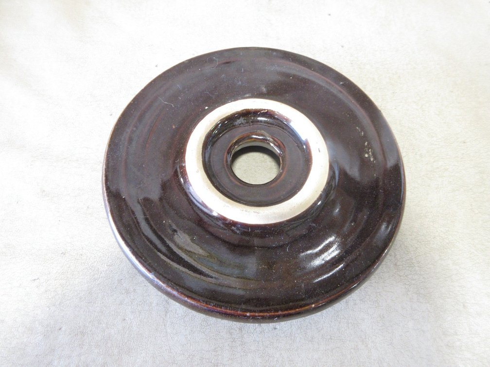 Brown glaze butter churn lid