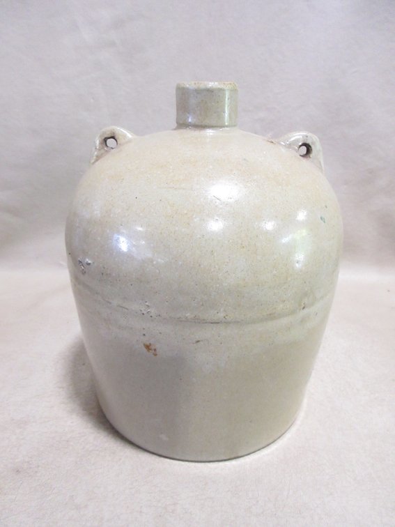 Unmarked stoneware salt-glazed whiskey jug