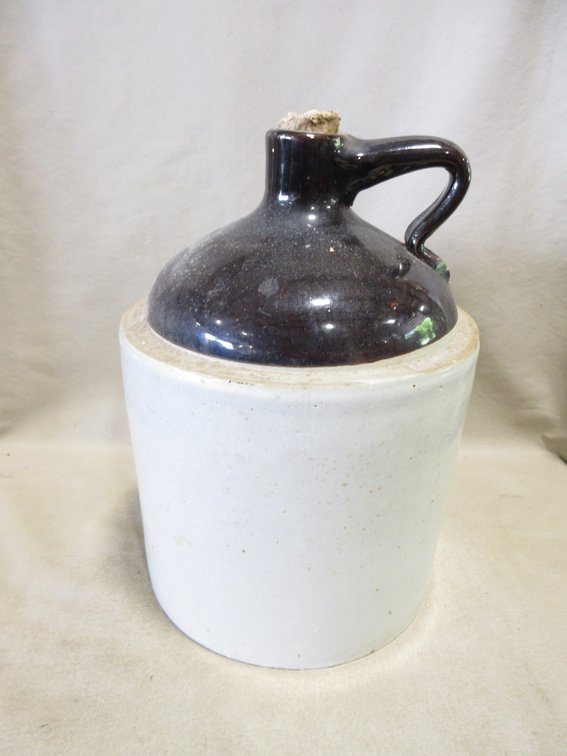 Unmarked stoneware jug with Albany top glaze