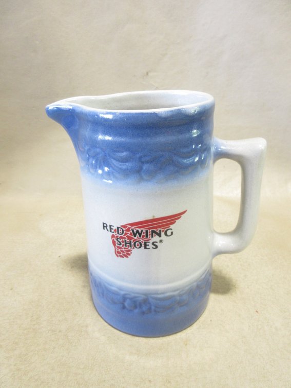 Red Wing Stoneware "Red Wing Shoes" blue band pitcher