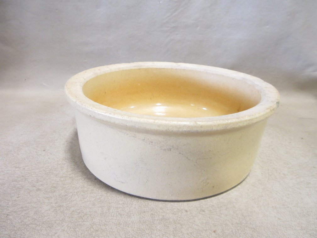 Yellowware stoneware short crock