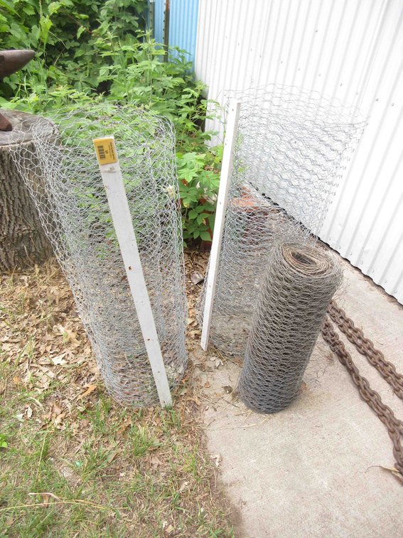 Rolls of garden fencing