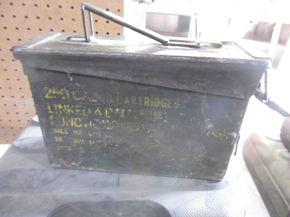 Metal ammo can with contents