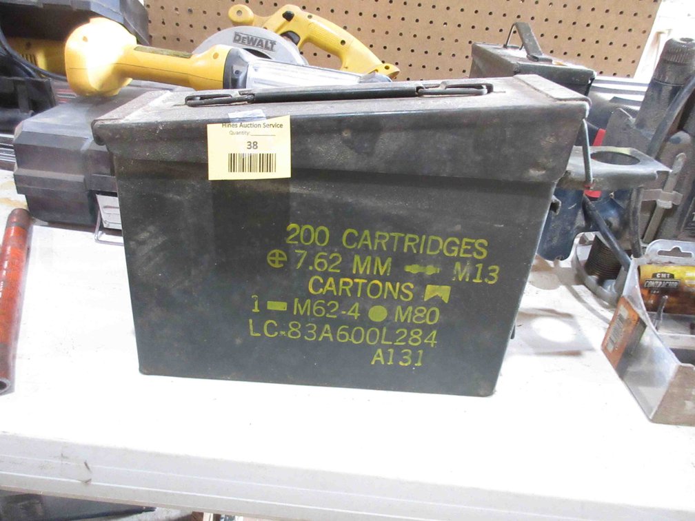 Metal ammo can with contents